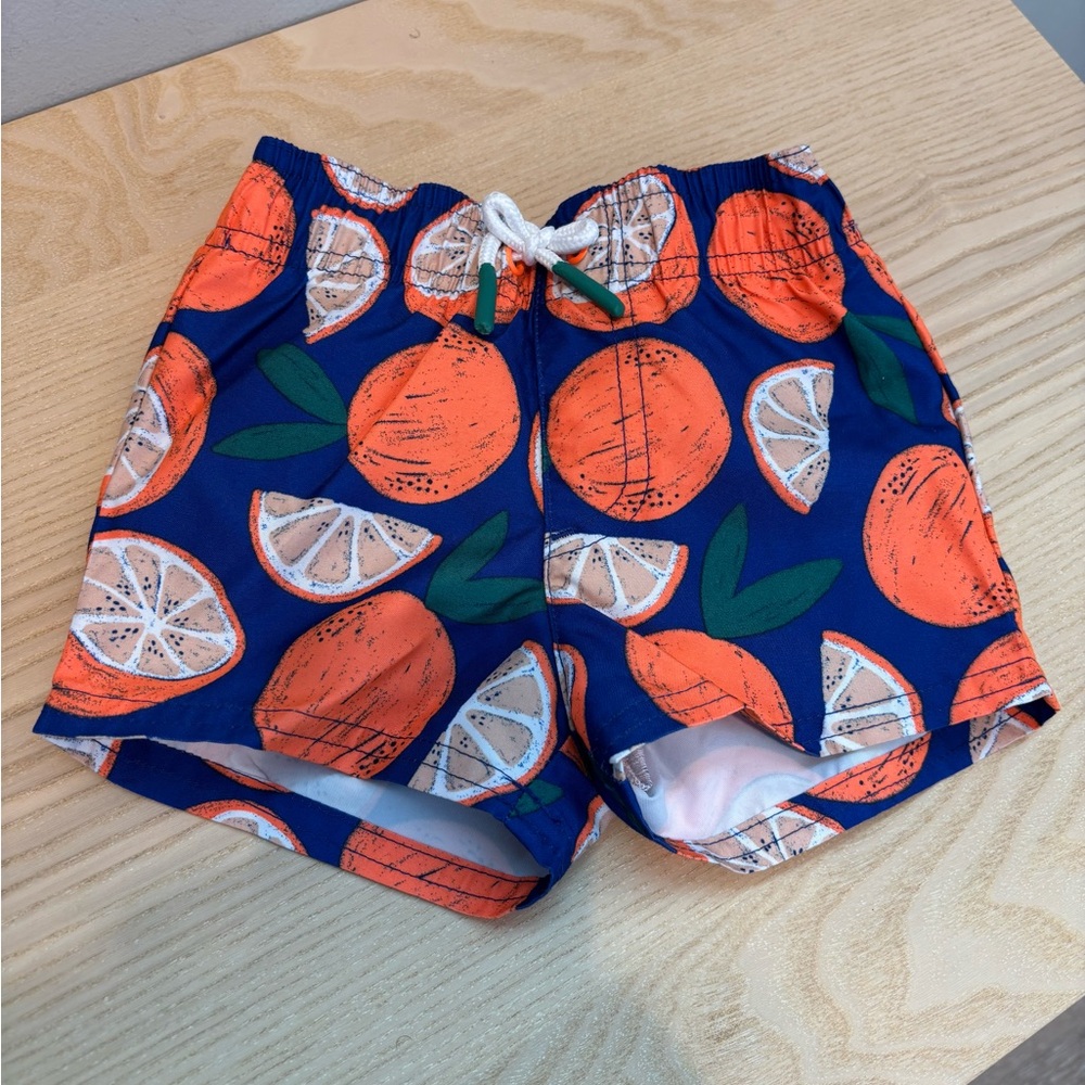 Cat & Jack Kids Swim Trunks - Blue and Orange